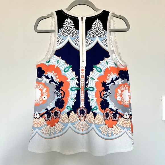 Anthropologie Postmark Anzere Mosaic Print Raw Edge Boho Tank Top Size M - Picture 7 of 9